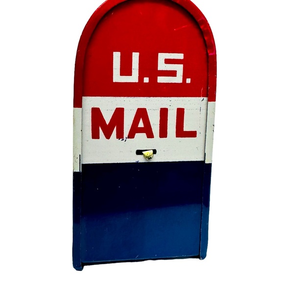 Tin Mail Box Letters & Packages US Mail Still Piggy Bank Made In Japan. Vintage - Picture 5 of 14